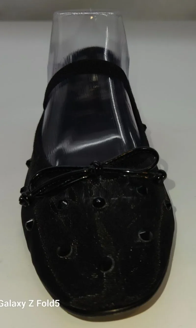 Jeffrey Campbell Perky Studded Mesh Mary Jane Ballet Flats Black Size 7.5